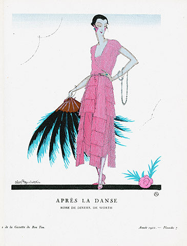 Gazette du Bon Ton 1912 Prints Apres La Danse, Rozerwriski - Panteek Antique Prints