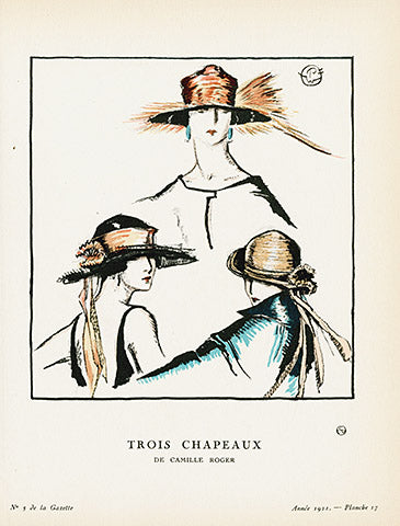 Gazette du Bon Ton 1912 Prints Chapeaux, Woodruff - Panteek Antique Prints