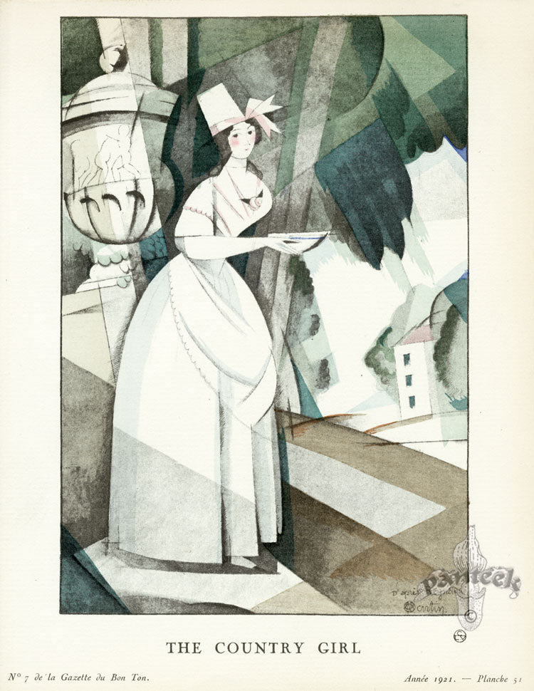 Gazette du Bon Ton 1912 Prints Country Girl, Martin