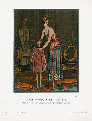 Gazette du Bon Ton 1912 Prints Dites Bonsoire Et Au Lit, Brissaud