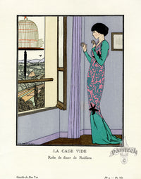 Gazette du Bon Ton 1912 Prints La Cage Vide, Marty - Panteek Antique Prints