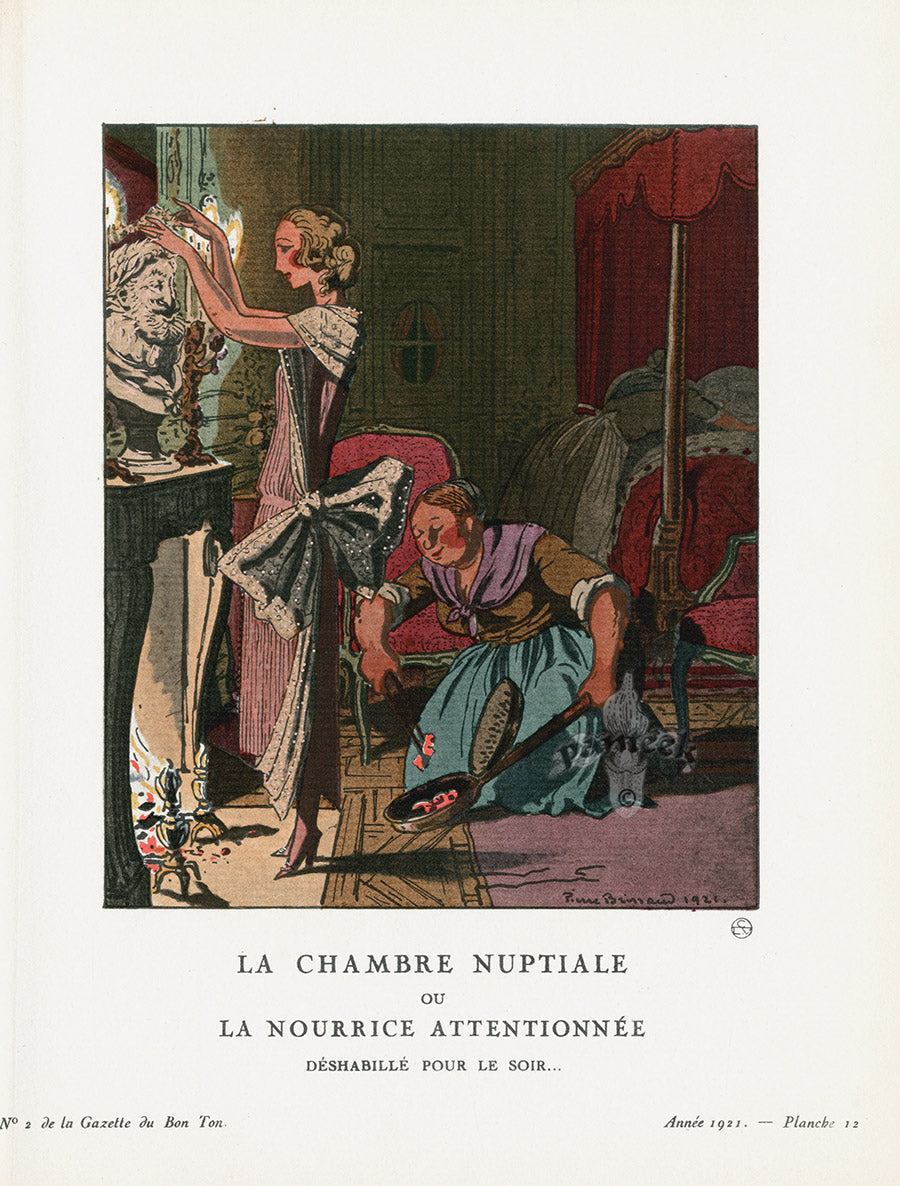 Gazette du Bon Ton 1912 Prints La Chambre, Brissaud