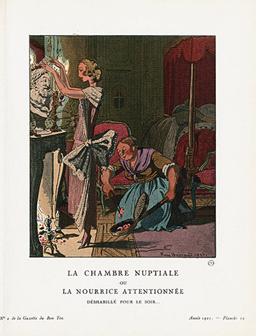 Gazette du Bon Ton 1912 Prints La Chambre, Brissaud