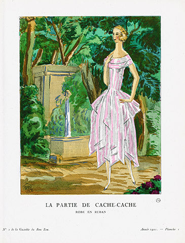 Gazette du Bon Ton 1912 Prints La Partie, Simon - Panteek Antique Prints