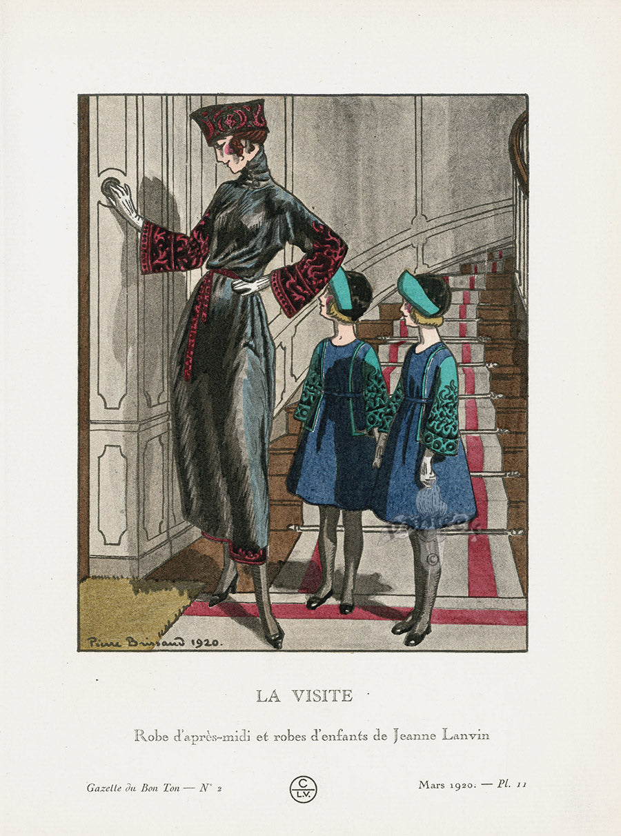 Gazette du Bon Ton 1912 Prints La Visite, Brissaud