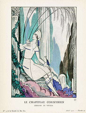 Gazette du Bon Ton 1912 Prints Le Chapiteau Corinthien - Panteek Antique Prints