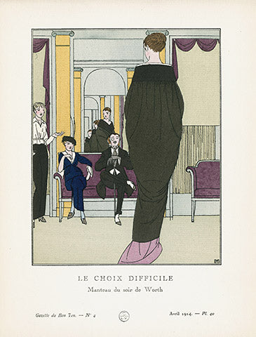 Gazette du Bon Ton 1912 Prints Le Choix Difficile, Boutete de Monvel