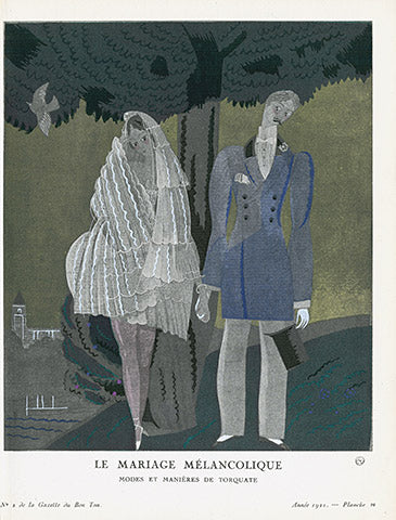 Gazette du Bon Ton 1912 Prints Le Mariage, Martin - Panteek Antique Prints