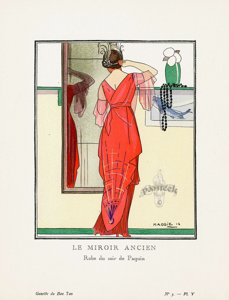 Gazette du Bon Ton 1912 Prints Le Miroir, Maggie