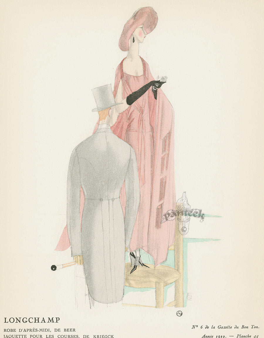 Gazette du Bon Ton 1912 Prints Longchamp, Benito