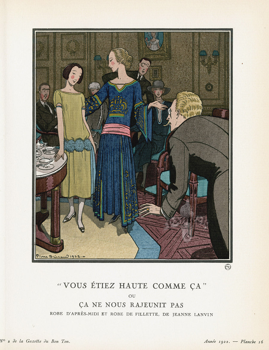 Gazette du Bon Ton 1912 Prints Vous Etiez Haute Comme Ca, Brissaud