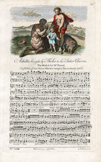 George Bickham 18th Century English Song Music Engraving Achilles - Panteek Antique Prints
