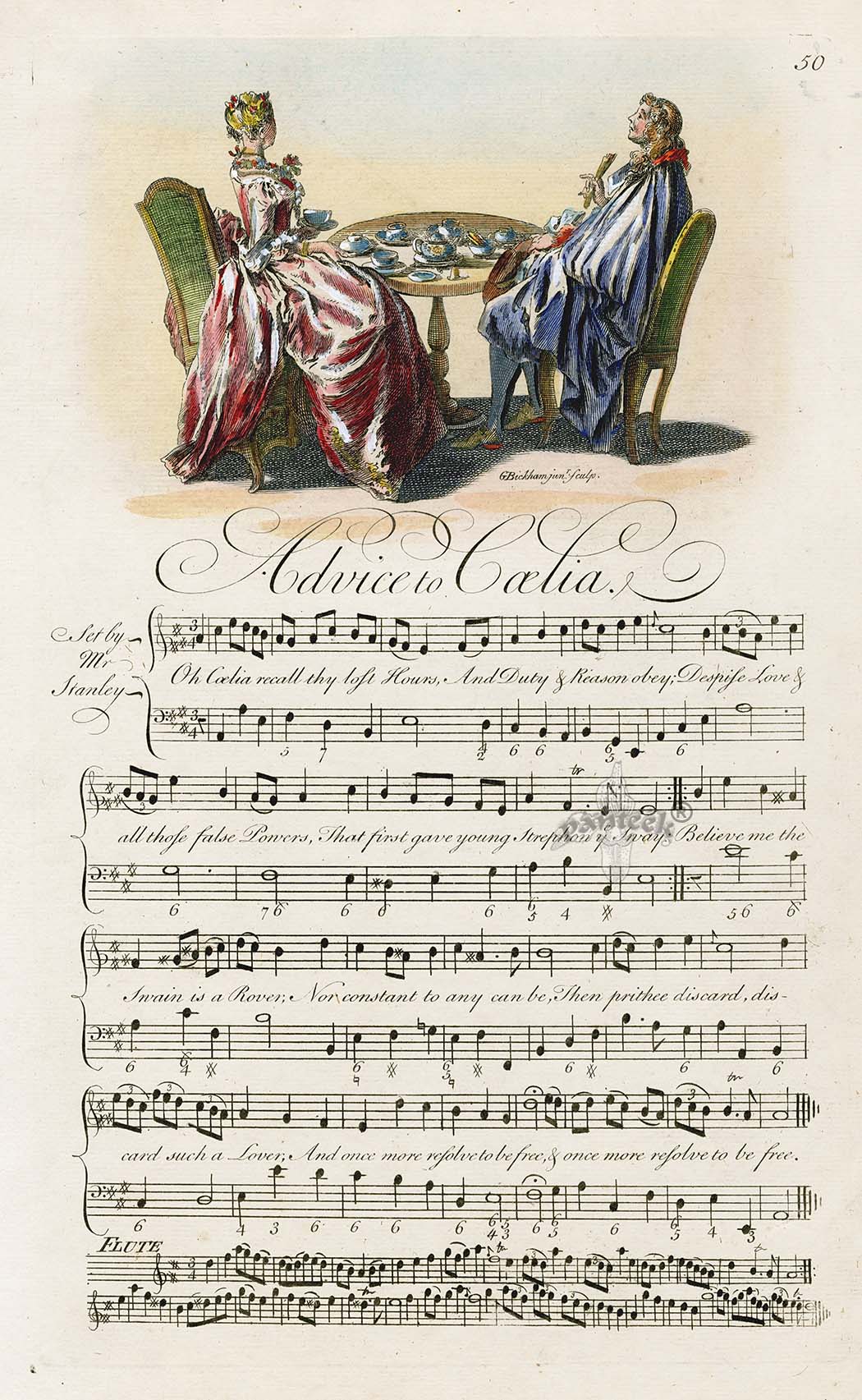George Bickham 18th Century English Song Music Engraving Advice