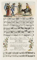 George Bickham 18th Century English Song Music Engraving Bacchus - Panteek Antique Prints