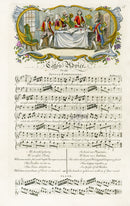 George Bickham 18th Century English Song Music Engraving Cato's Advice - Panteek Antique Prints