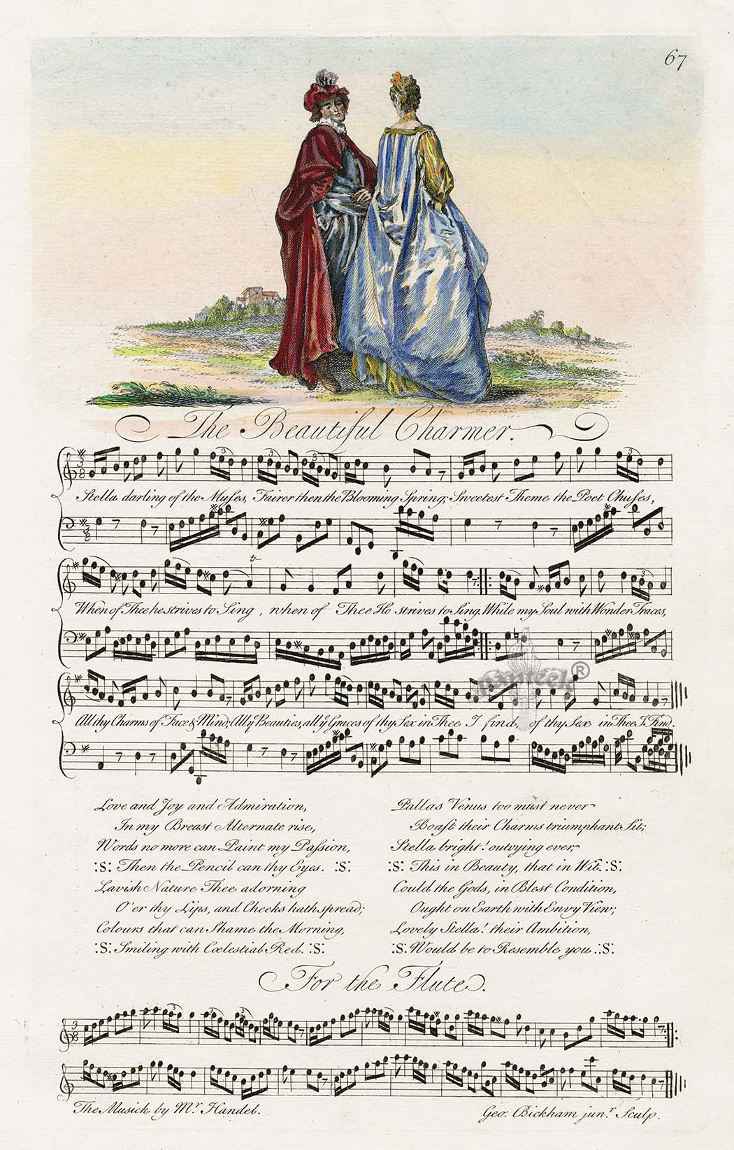 George Bickham 18th Century English Song Music Engraving Charmer