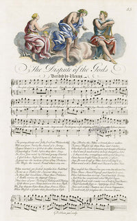 George Bickham 18th Century English Song Music Engraving Dispute - Panteek Antique Prints