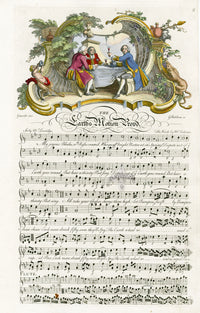 George Bickham 18th Century English Song Music Engraving Earth's Motion - Panteek Antique Prints
