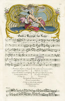George Bickham 18th Century English Song Music Engraving Gold - Panteek Antique Prints