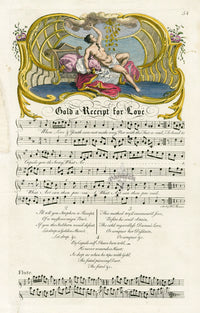 George Bickham 18th Century English Song Music Engraving Gold - Panteek Antique Prints