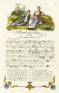 George Bickham 18th Century English Song Music Engraving Handsom Patie - Panteek Antique Prints