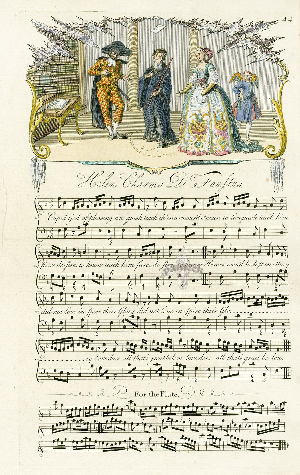 George Bickham 18th Century English Song Music Engraving Helen Charms