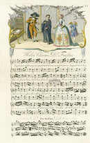 George Bickham 18th Century English Song Music Engraving Helen Charms - Panteek Antique Prints