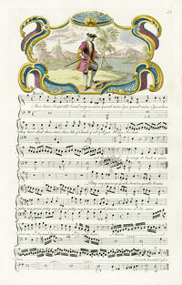 George Bickham 18th Century English Song Music Engraving I Wept - Panteek Antique Prints