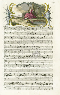 George Bickham 18th Century English Song Music Engraving Ida Dancing - Panteek Antique Prints