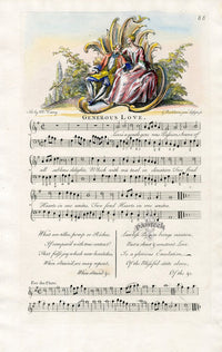 George Bickham 18th Century English Song Music Engraving Love - Panteek Antique Prints