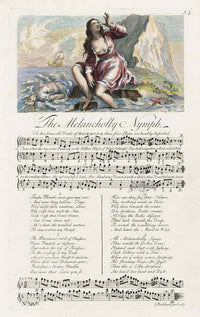 George Bickham 18th Century English Song Music Engraving Melancholy - Panteek Antique Prints