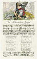 George Bickham 18th Century English Song Music Engraving Nymph - Panteek Antique Prints