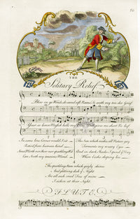 George Bickham 18th Century English Song Music Engraving Relief - Panteek Antique Prints