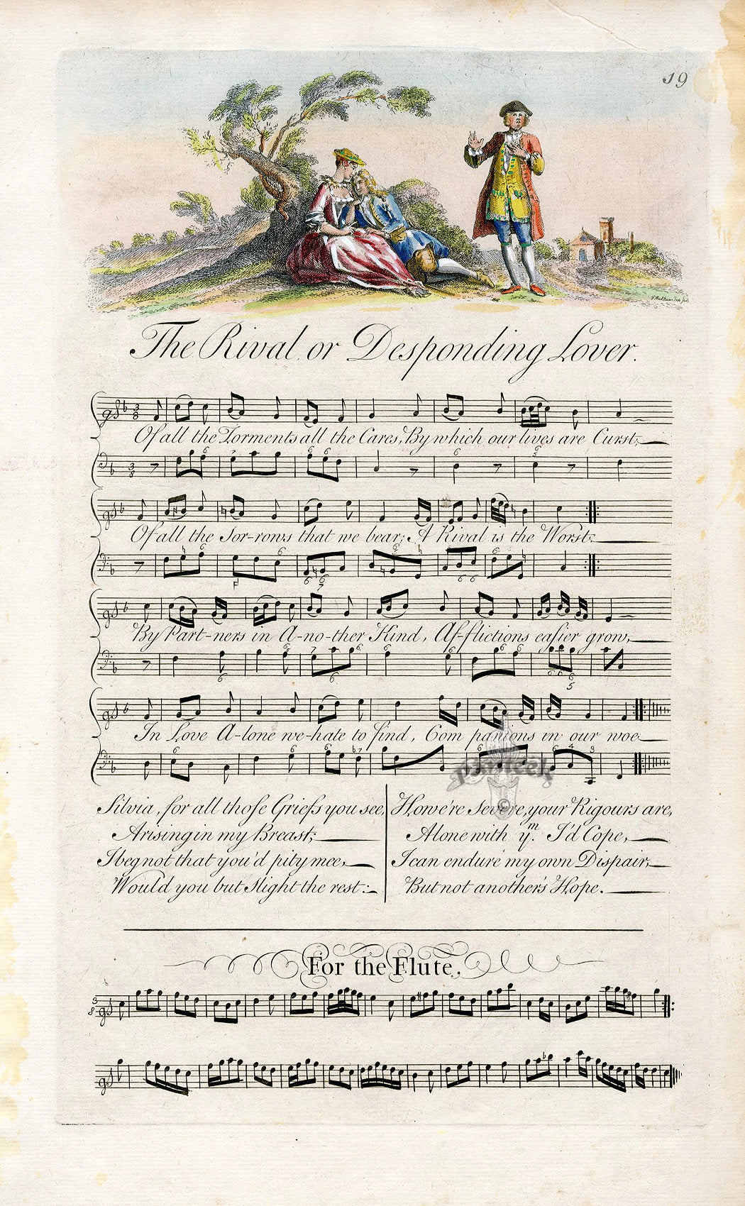 George Bickham 18th Century English Song Music Engraving The Rival