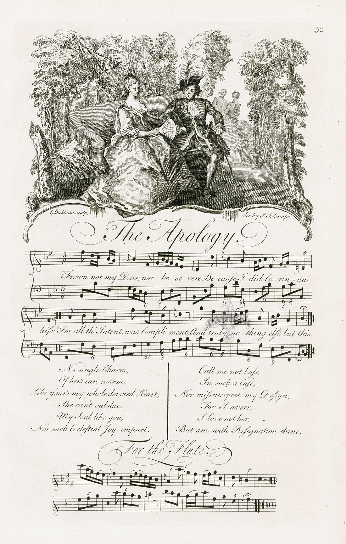 George Bickham English Song Engravings Apology