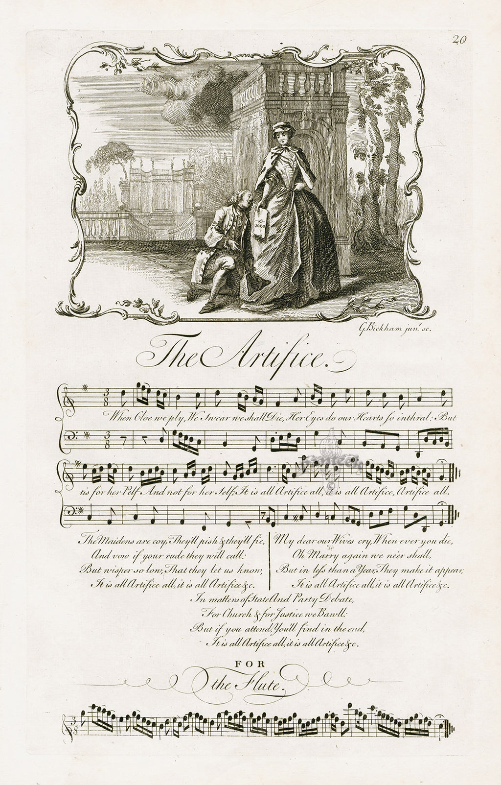 George Bickham English Song Engravings Artifice | Panteek Antique Prints