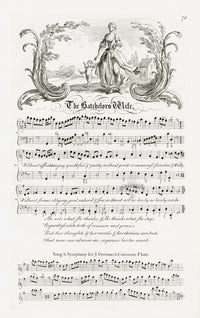George Bickham English Song Engravings Bachelor's Wife - Panteek Antique Prints