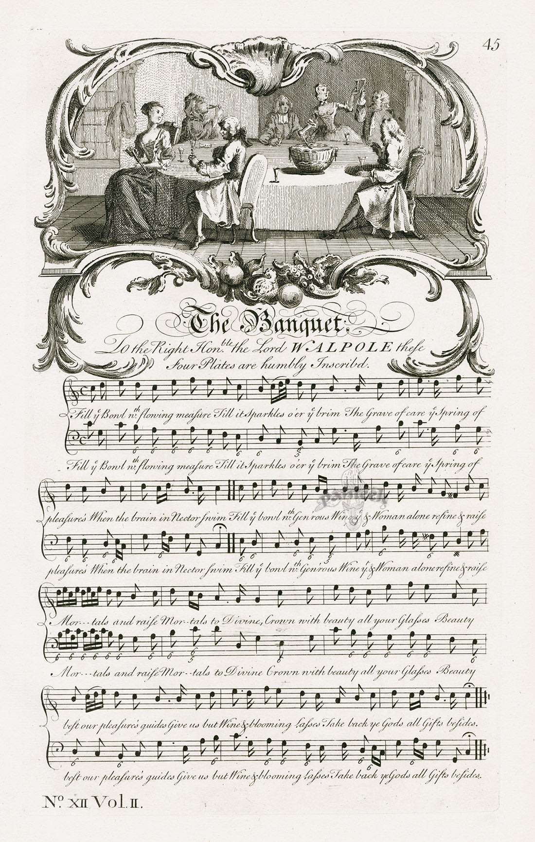 George Bickham English Song Engravings Banquet
