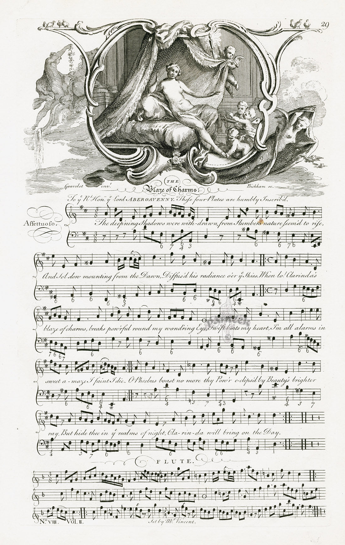 George Bickham English Song Engravings Blaze of Charms