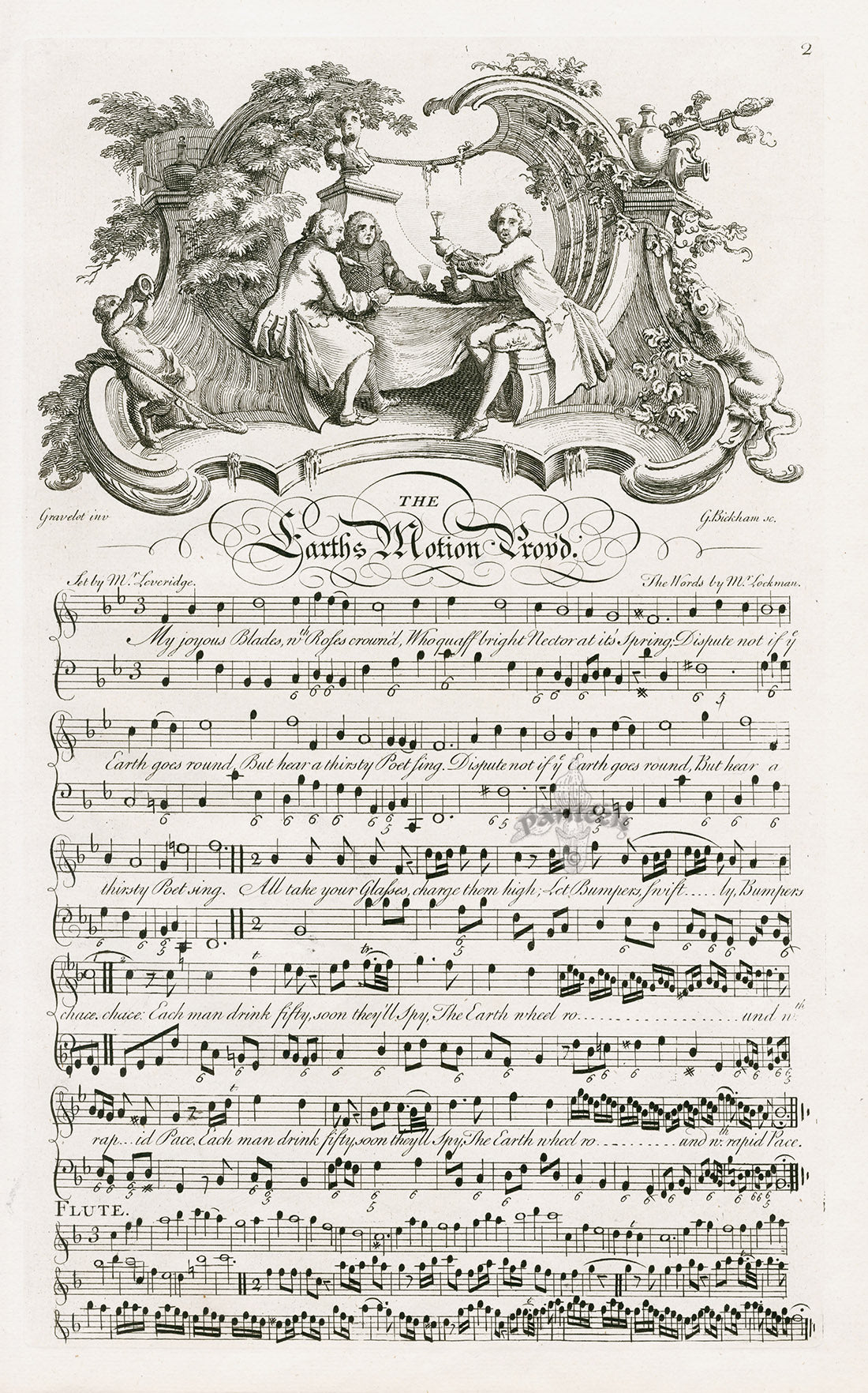 George Bickham English Song Engravings Earth's Motion Prov'd