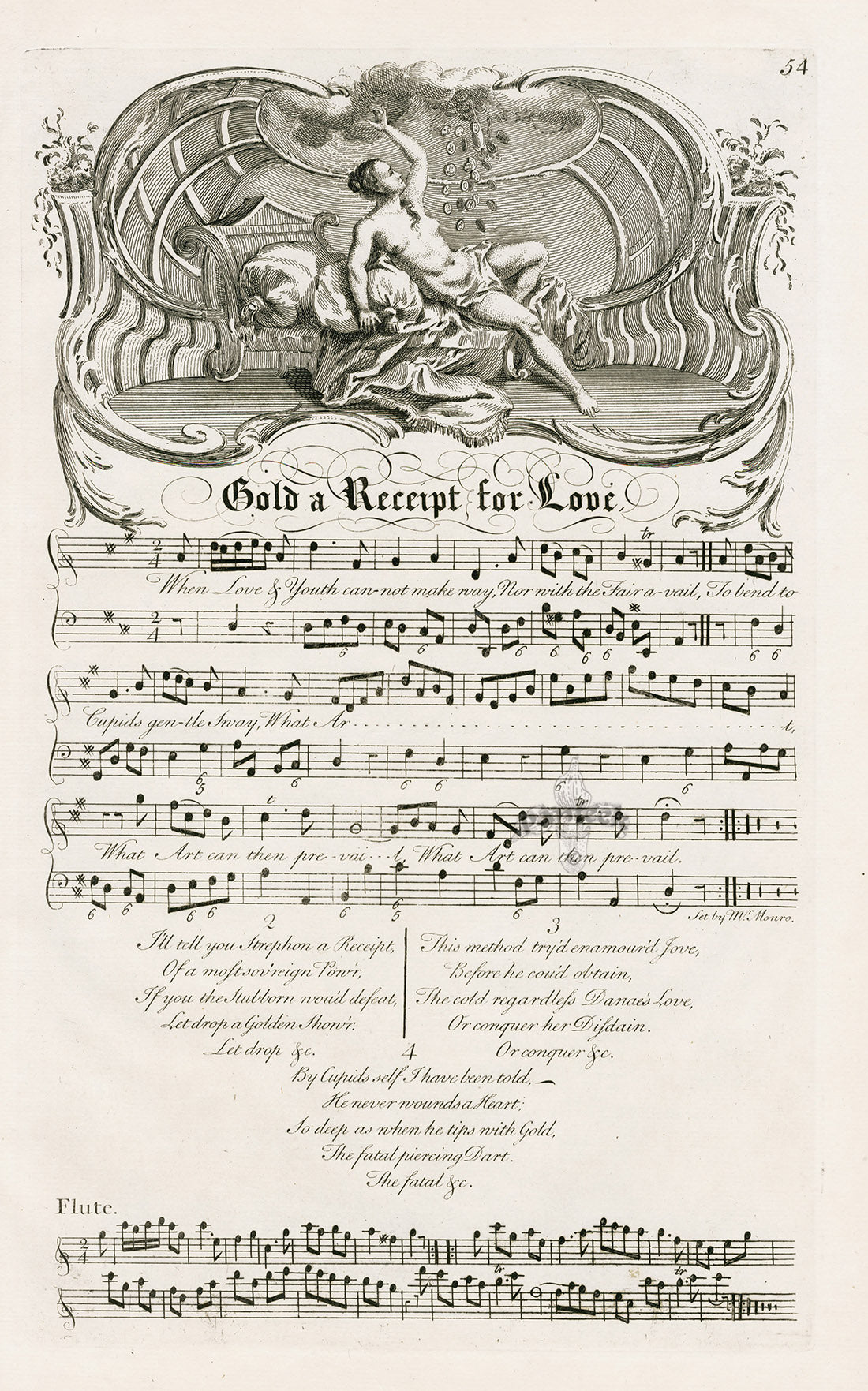 George Bickham English Song Engravings Gold a Receipt for Love