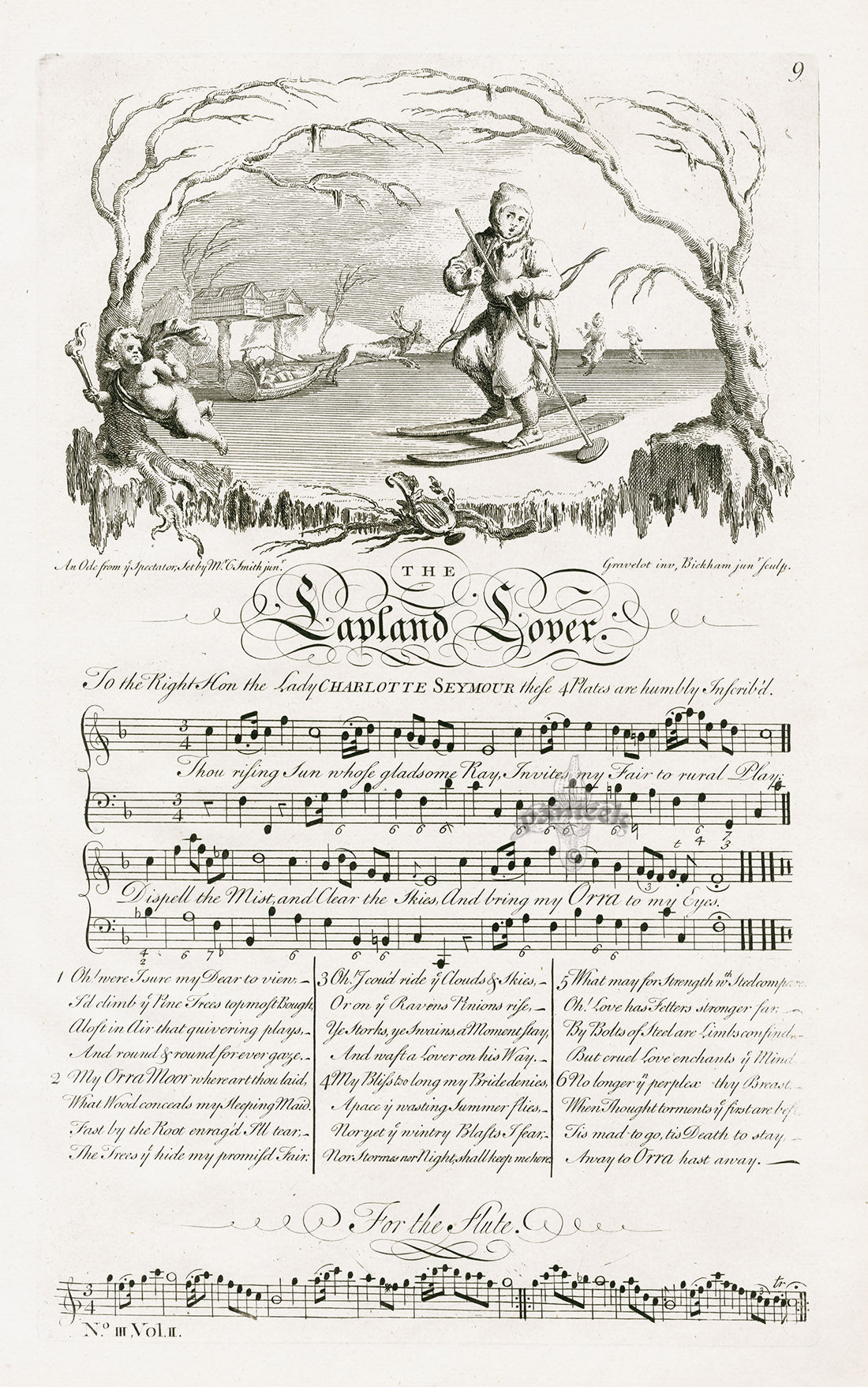 George Bickham English Song Engravings Lavland Lover