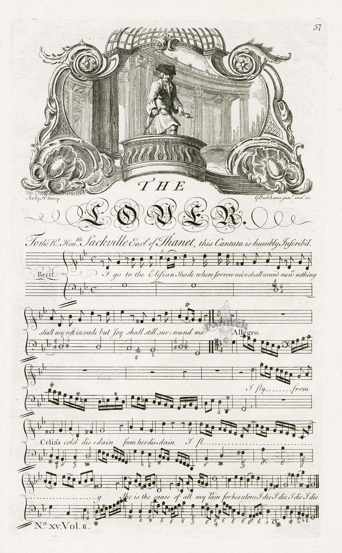 George Bickham English Song Engravings Lover