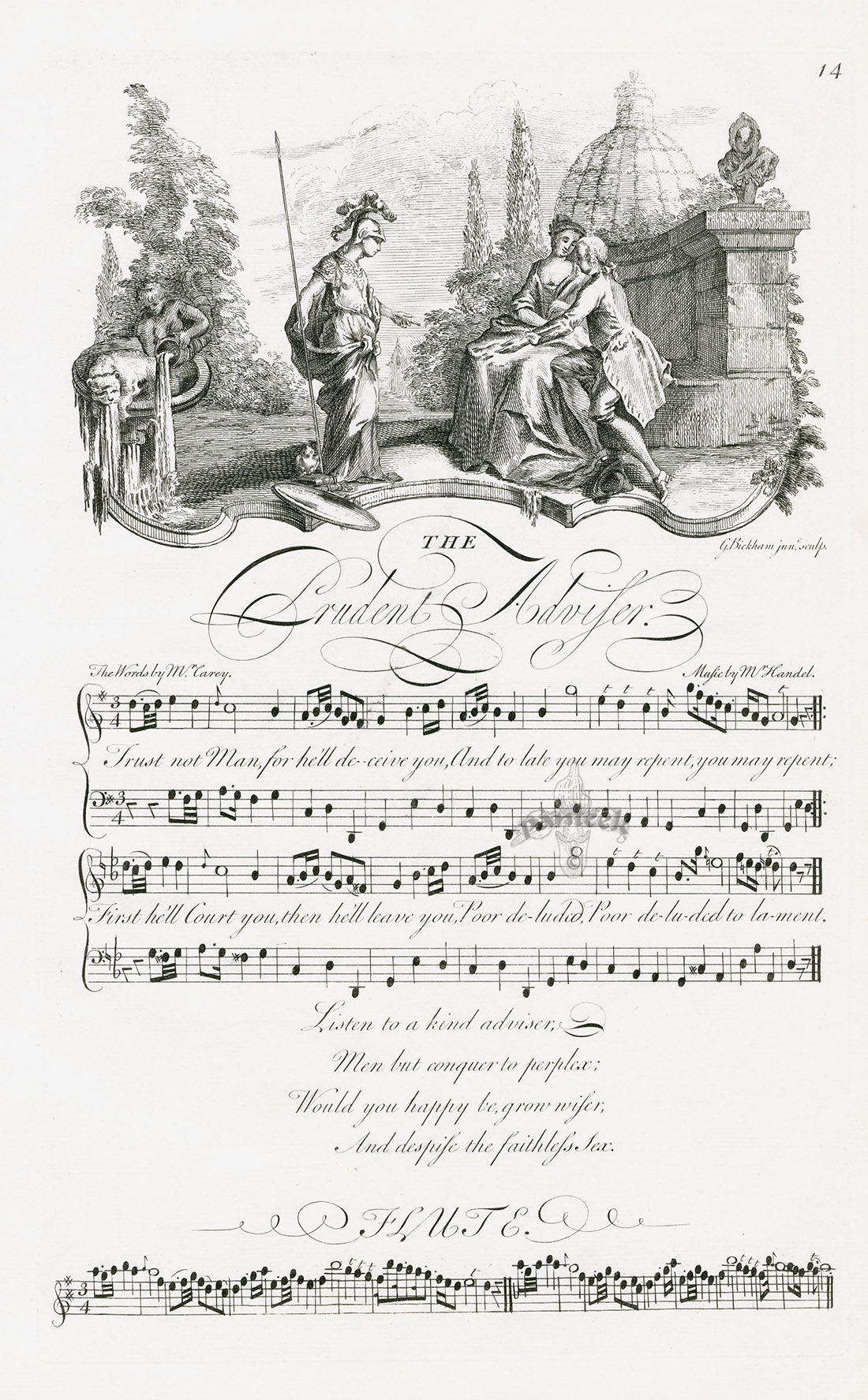 George Bickham English Song Engravings Prudent Admirer