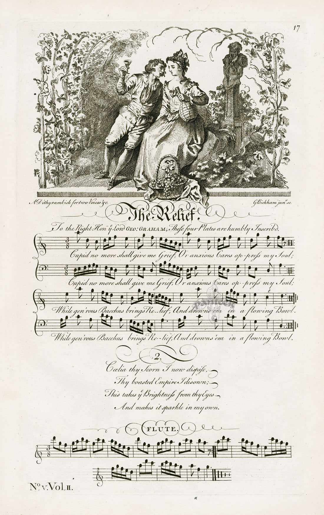 George Bickham English Song Engravings Relief