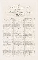 George Bickham English Song Engravings Table of Contents - Panteek Antique Prints