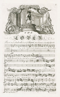 George Bickham English Song Engravings True Lover - Panteek Antique Prints