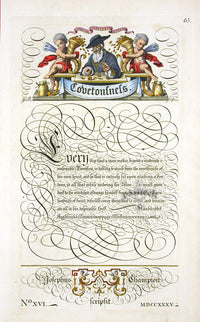 George Bickham Universal Penman 1741 Handwriting Covetousness - Panteek Antique Prints