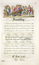 George Bickham Universal Penman 1741 Handwriting Friendship - Panteek Antique Prints