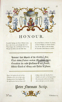 George Bickham Universal Penman 1741 Handwriting Honor - Panteek Antique Prints